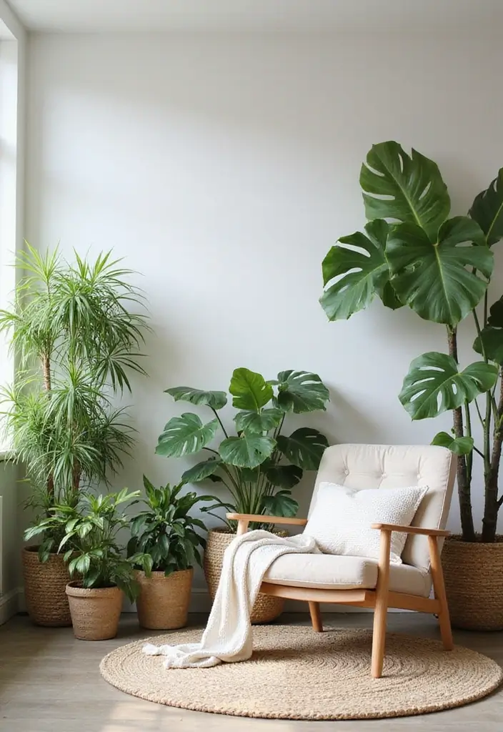 25 Living Room Condo Ideas That Make Small Spaces Feel Big - 11. Plants for Fresh Air