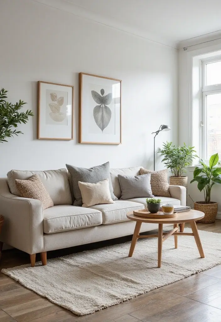 25 Living Room Condo Ideas That Make Small Spaces Feel Big - 14. Minimalist Rugs