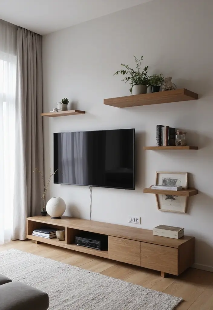 25 Living Room Condo Ideas That Make Small Spaces Feel Big - 15. Wall-Mounted Furniture