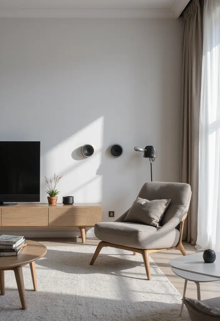 25 Living Room Condo Ideas That Make Small Spaces Feel Big - 18. Smart Technology Integration