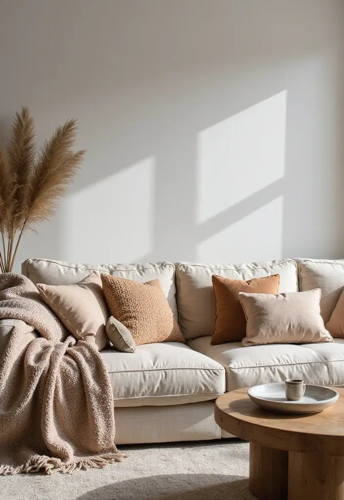 25 Living Room Condo Ideas That Make Small Spaces Feel Big - 23. Warm Textured Fabrics