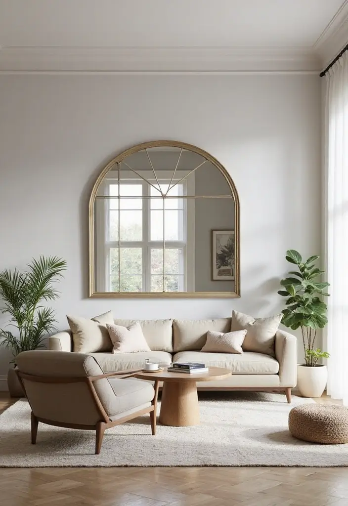 25 Living Room Condo Ideas That Make Small Spaces Feel Big - 3. Mirrors to Reflect Light