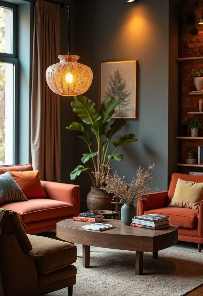 25 Living Room Condo Ideas That Make Small Spaces Feel Big - 9. Statement Lighting