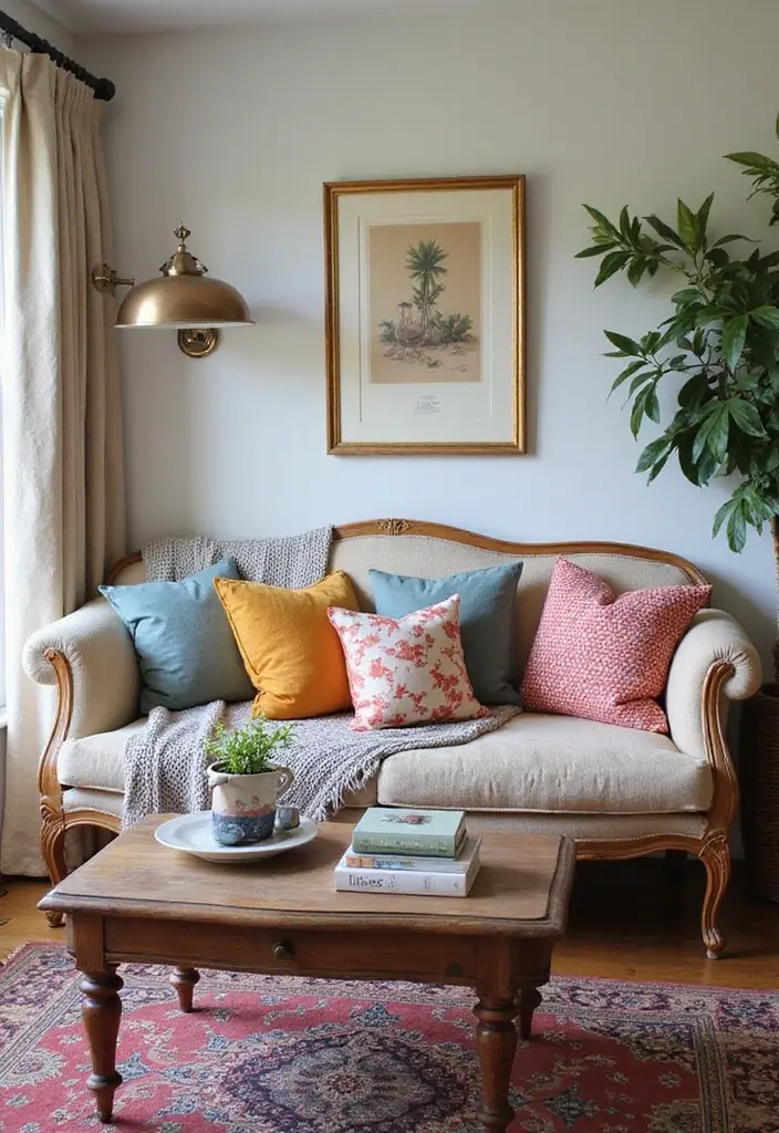 26 Small Eclectic Living Room Ideas That Feel Creative and Cozy - 1. Mix Patterns and Textures