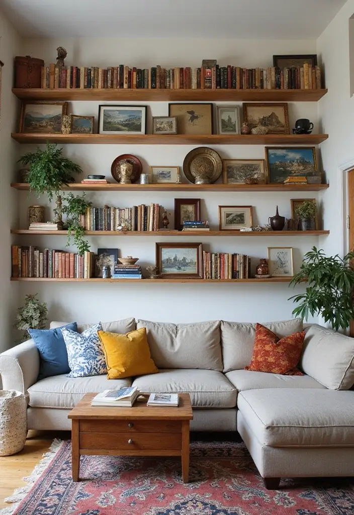 26 Small Eclectic Living Room Ideas That Feel Creative and Cozy - 10. Personalize with Your Collection