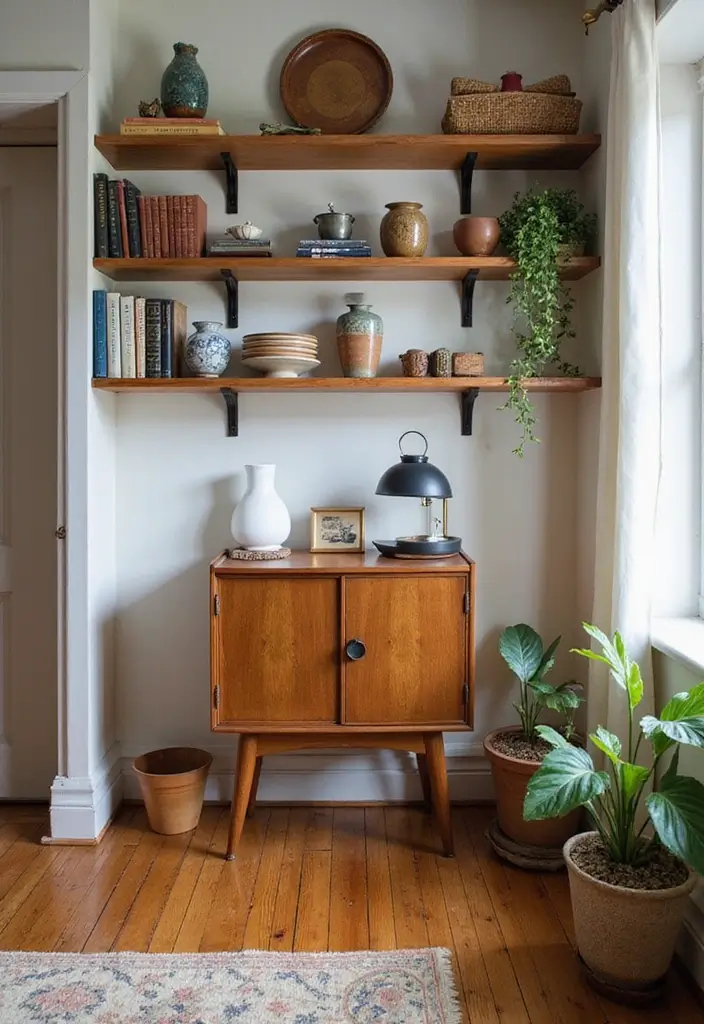 26 Small Eclectic Living Room Ideas That Feel Creative and Cozy - 12. Incorporate Vintage Finds