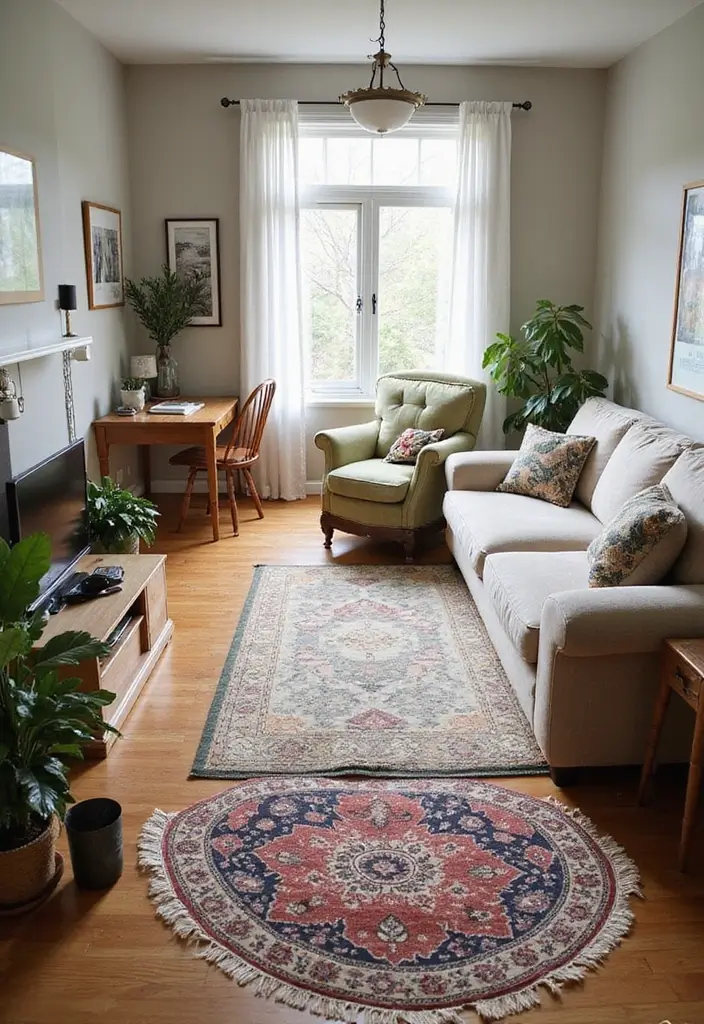 26 Small Eclectic Living Room Ideas That Feel Creative and Cozy - 13. Create Zones Within the Space