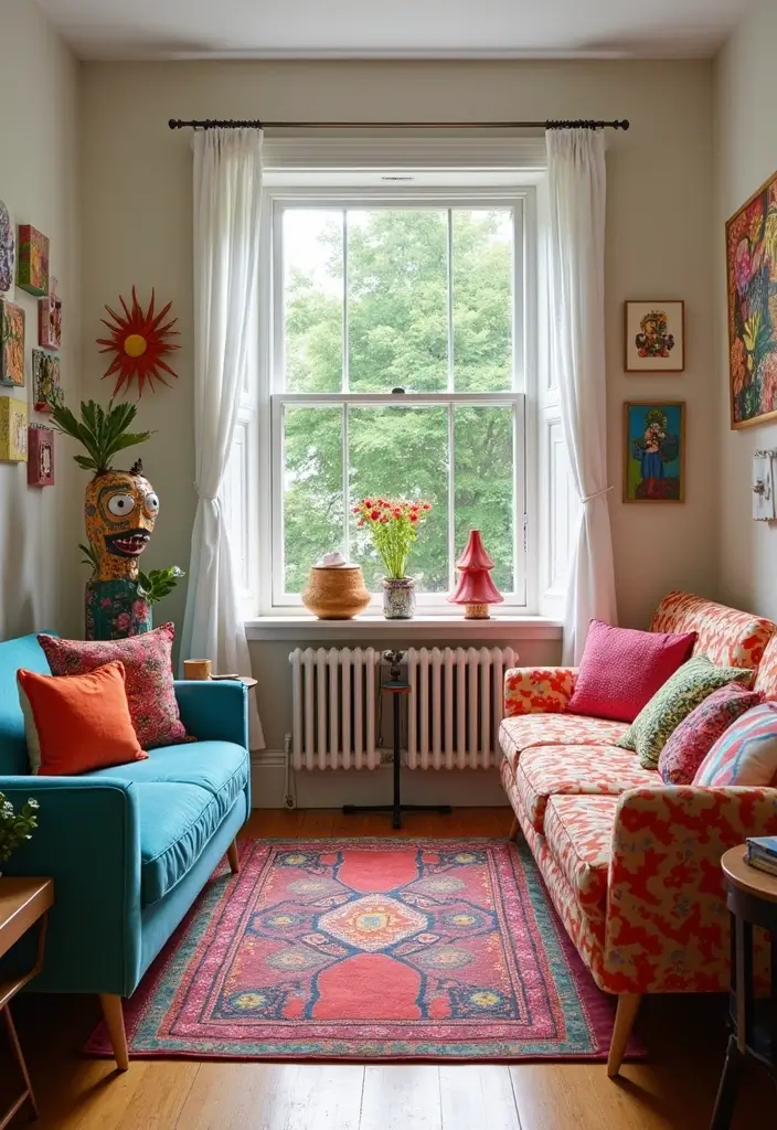26 Small Eclectic Living Room Ideas That Feel Creative and Cozy - 15. Add a Touch of Whimsy