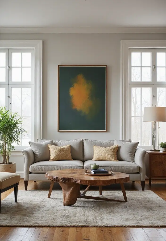 26 Small Eclectic Living Room Ideas That Feel Creative and Cozy - 20. Use Transitional Furniture