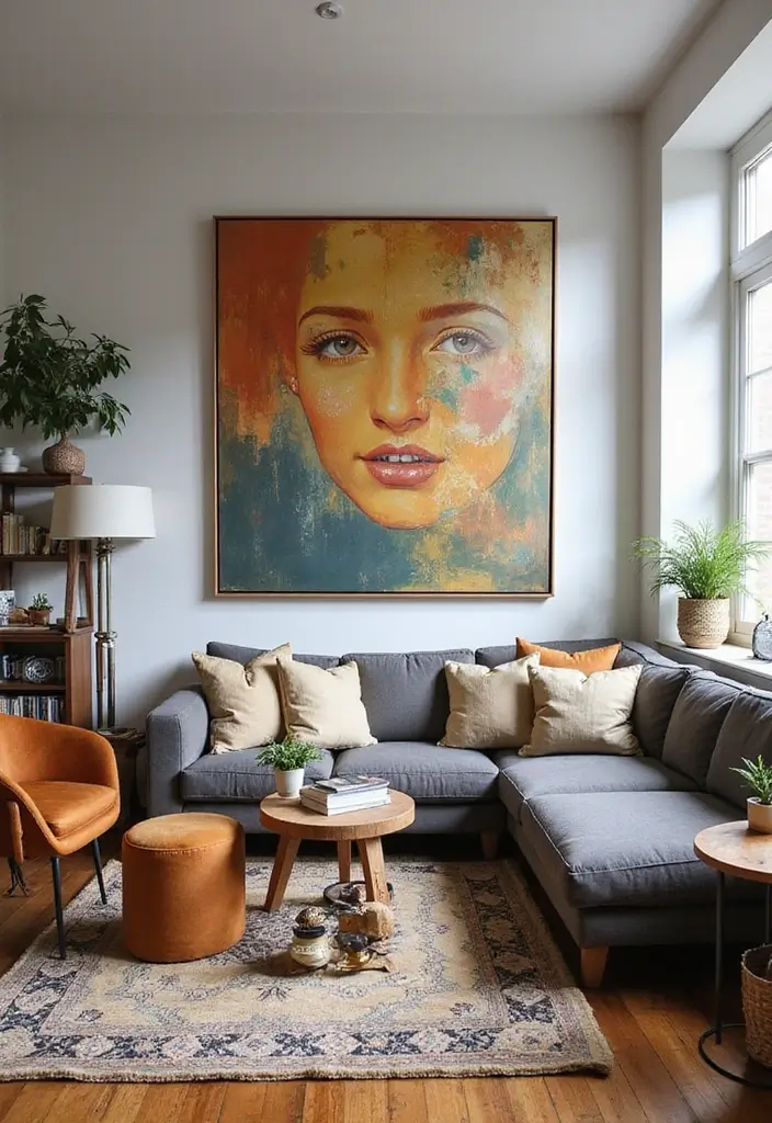 26 Small Eclectic Living Room Ideas That Feel Creative and Cozy - 23. Create a Unique Focal Point