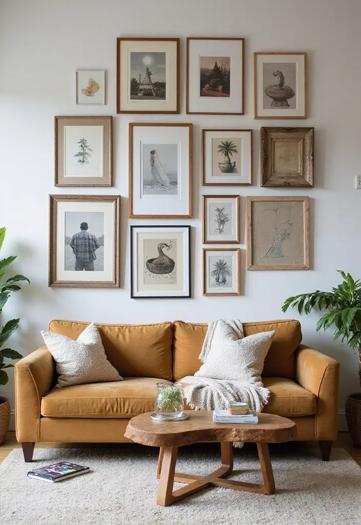 27 Artsy Living Room Decor Ideas That Feel Creative and Personal - 1. Gallery Wall of Memories