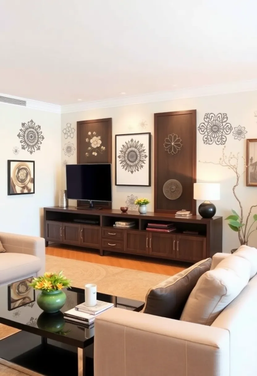 27 Artsy Living Room Decor Ideas That Feel Creative and Personal - 10. Artistic Wall Decals