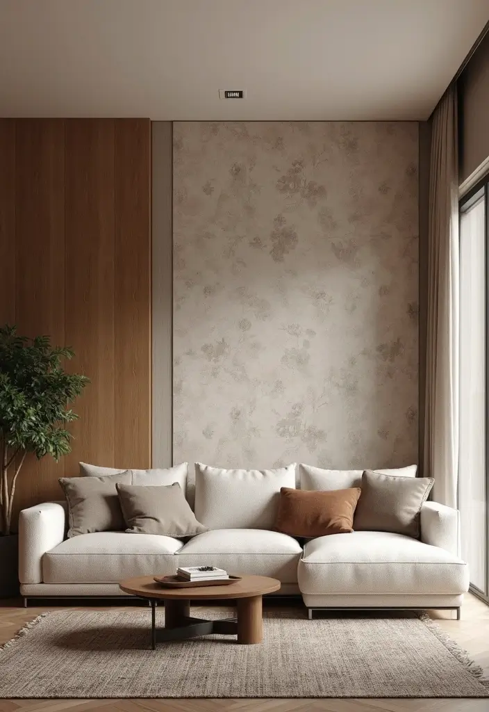 27 Artsy Living Room Decor Ideas That Feel Creative and Personal - 12. Textured Wall Treatments