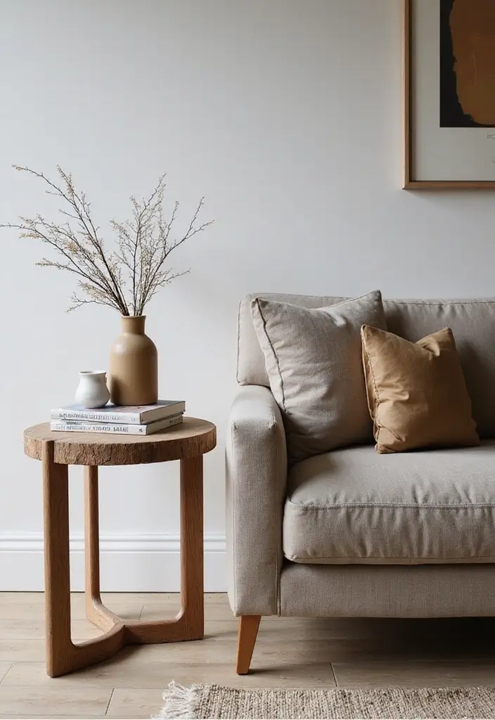 27 Artsy Living Room Decor Ideas That Feel Creative and Personal - 24. Creative Side Tables