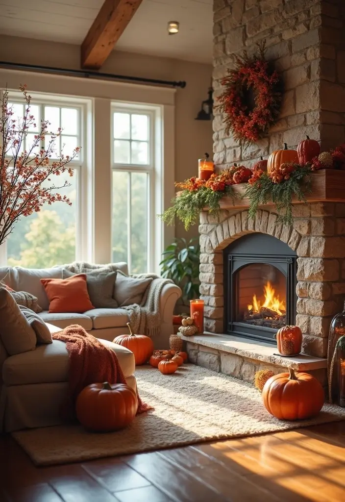 27 Artsy Living Room Decor Ideas That Feel Creative and Personal - 27. Seasonal Decor Changes