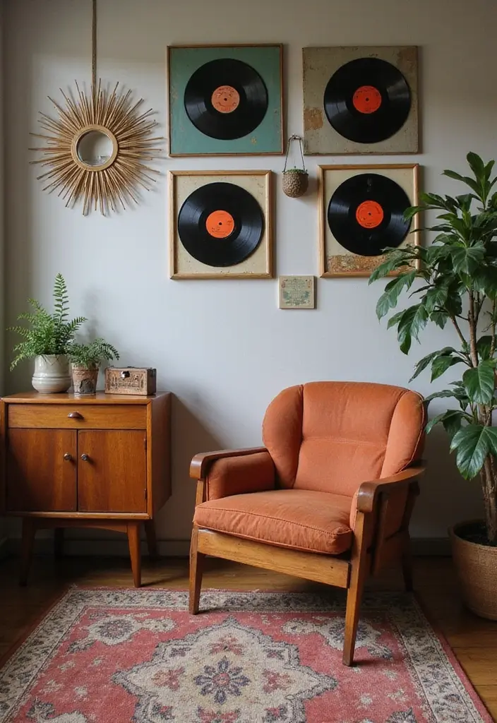 27 Artsy Living Room Decor Ideas That Feel Creative and Personal - 3. Vintage Finds with a Twist