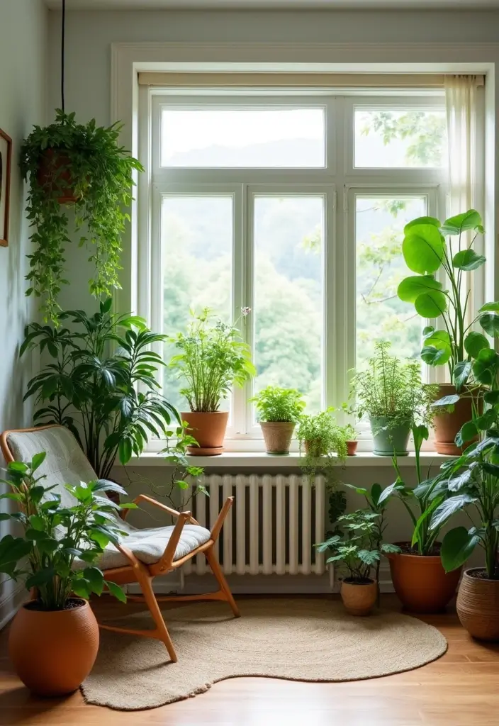 27 Artsy Living Room Decor Ideas That Feel Creative and Personal - 8. Indoor Plants and Greenery