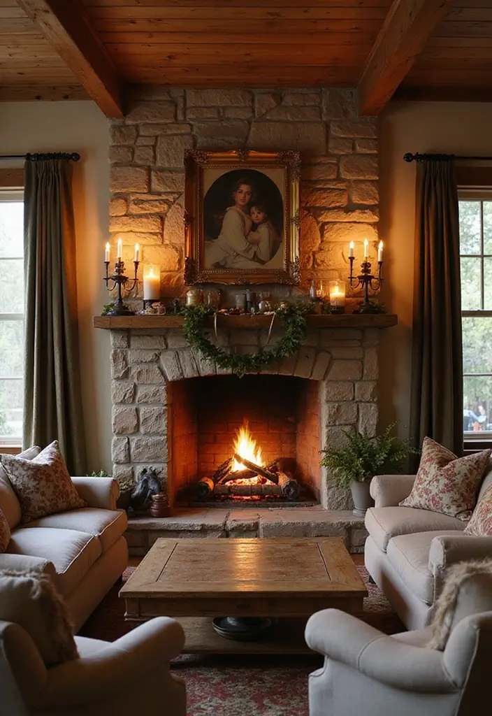 27 Bloxburg Cottage Living Room Ideas That Feel Cozy and Adorable - 12. Warm and Inviting Fireplace