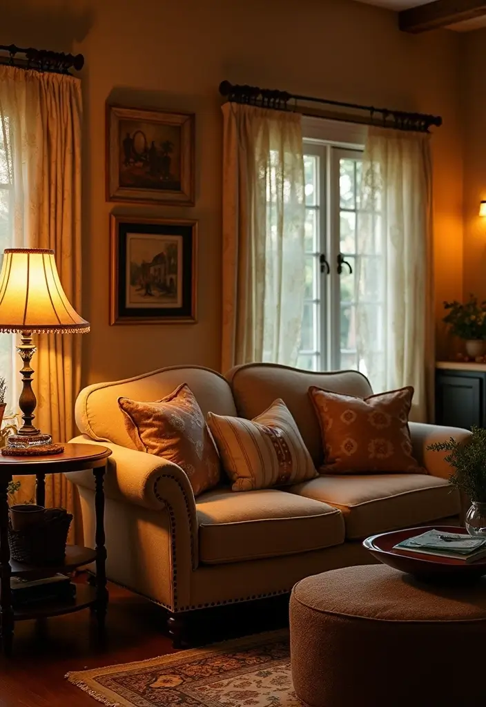 27 Bloxburg Cottage Living Room Ideas That Feel Cozy and Adorable - 17. Layered Lighting Effects