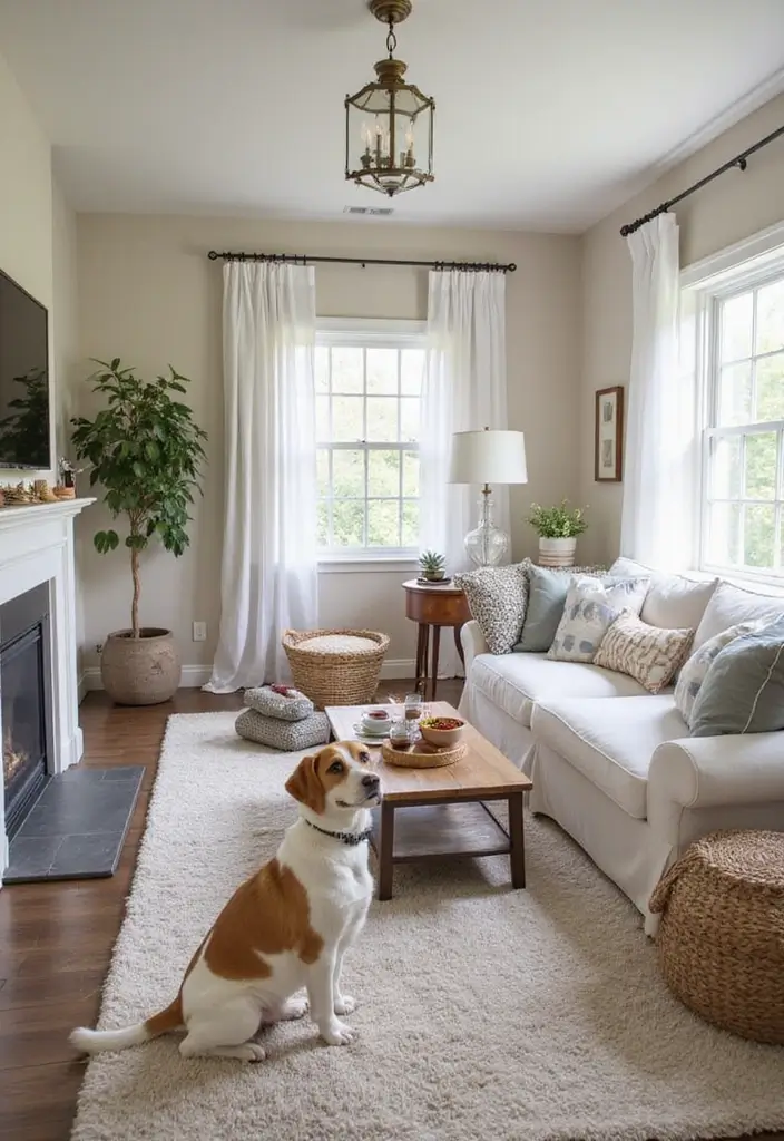 27 Bloxburg Cottage Living Room Ideas That Feel Cozy and Adorable - 21. Pet-Friendly Spaces