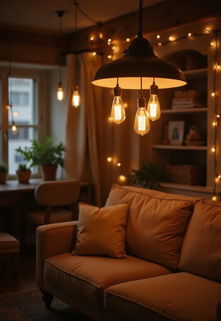 27 Bloxburg Cottage Living Room Ideas That Feel Cozy and Adorable - 7. Light Fixtures That Wow