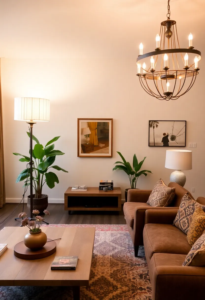 27 Cozy Living Room Ideas That Make Any Space Feel Inviting - 14. Unique Lighting Fixtures