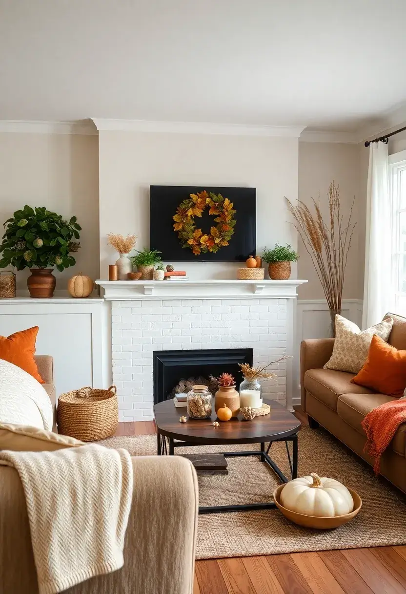 27 Cozy Living Room Ideas That Make Any Space Feel Inviting - 17. Seasonal Decor Changes