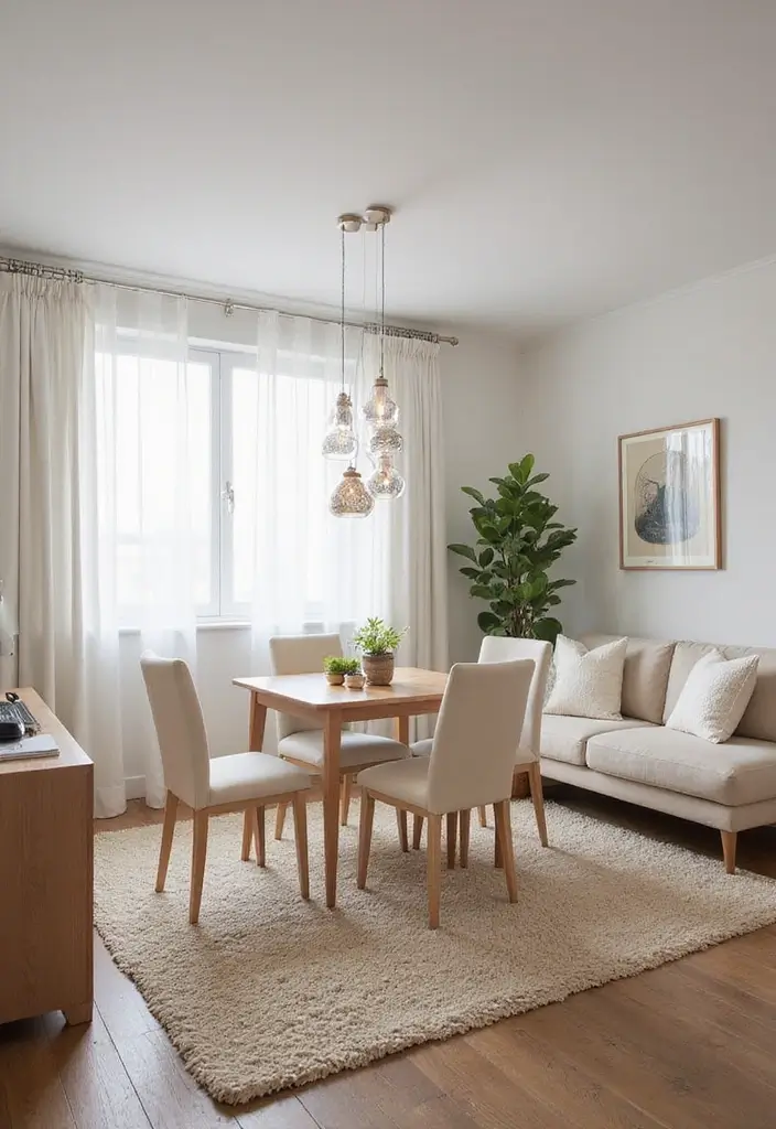 27 Cream Living Room Decor Ideas That Feel Warm and Elegant - 13. Cream Dining Chairs for an Open Feel