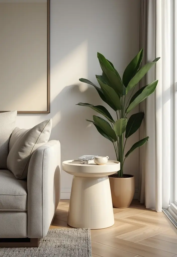 27 Cream Living Room Decor Ideas That Feel Warm and Elegant - 16. Cream Accent Tables