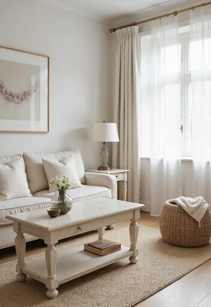 27 Cream Living Room Decor Ideas That Feel Warm and Elegant - 2. Cream-Washed Wooden Furniture