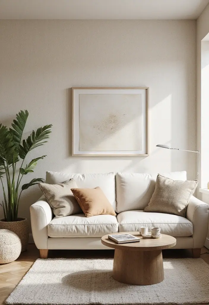 27 Cream Living Room Decor Ideas That Feel Warm and Elegant - 26. Cream Textured Wallpaper