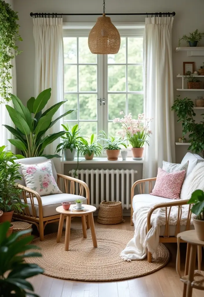 27 Fantasy Living Room Ideas That Feel Dreamlike and Unique - 12. Fairytale Garden Oasis