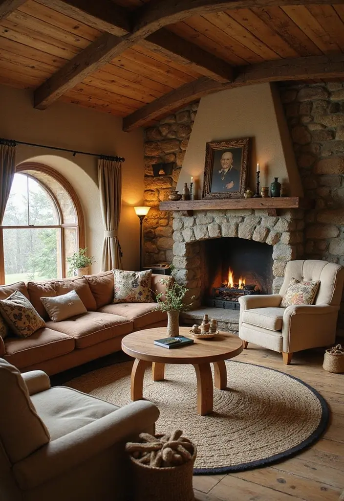 27 Fantasy Living Room Ideas That Feel Dreamlike and Unique - 16. Cozy Hobbit Hole