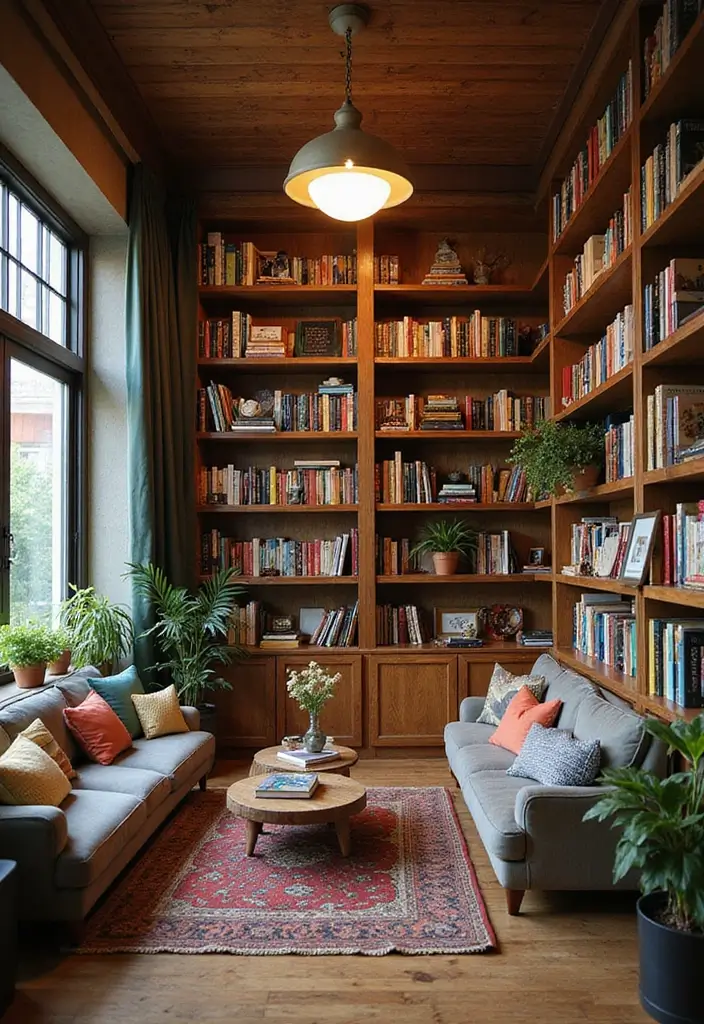 27 Fantasy Living Room Ideas That Feel Dreamlike and Unique - 20. Whimsical Library Nook