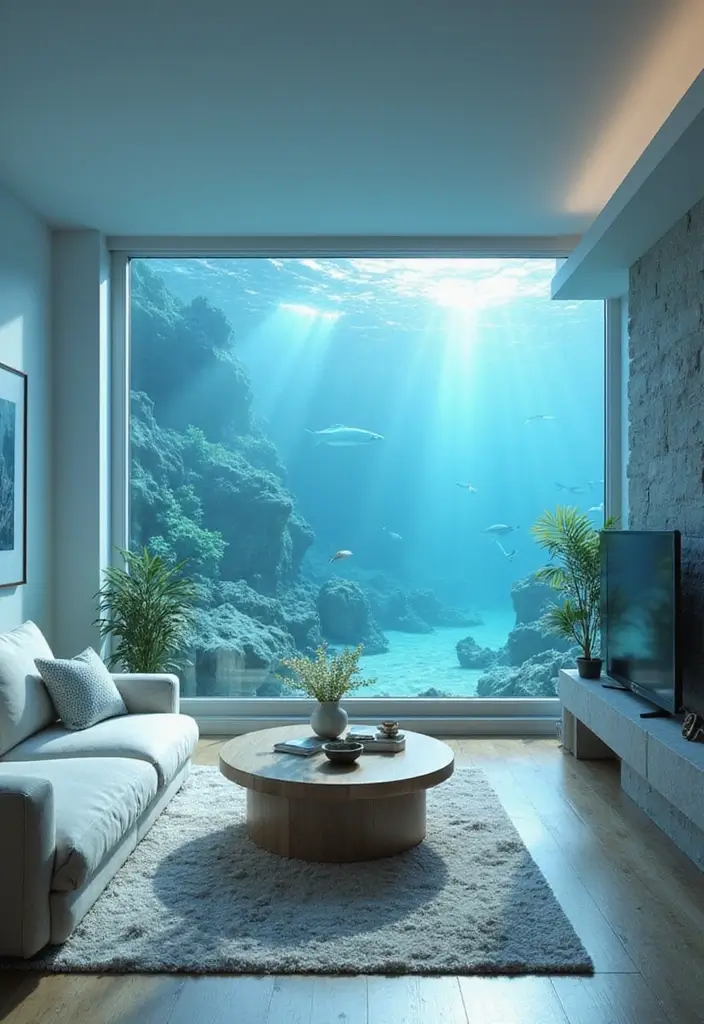 27 Fantasy Living Room Ideas That Feel Dreamlike and Unique - 5. Underwater Serenity