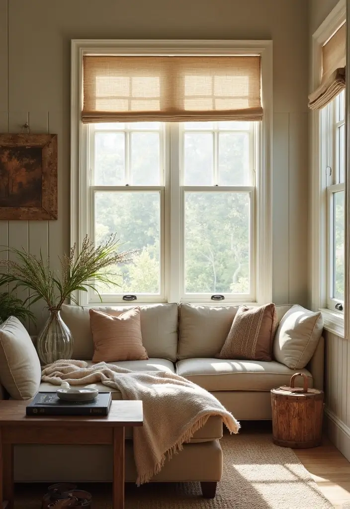 27 Farmhouse Window Treatments Living Room That Feel Rustic and Chic - 26. Personalized Window Treatments
