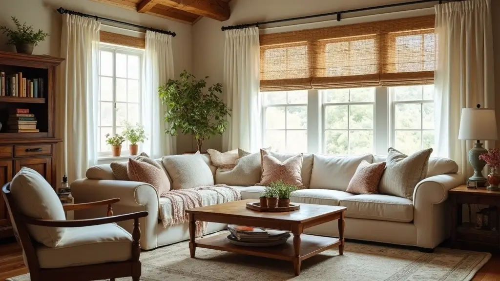 27 Farmhouse Window Treatments Living Room That Feel Rustic and Chic