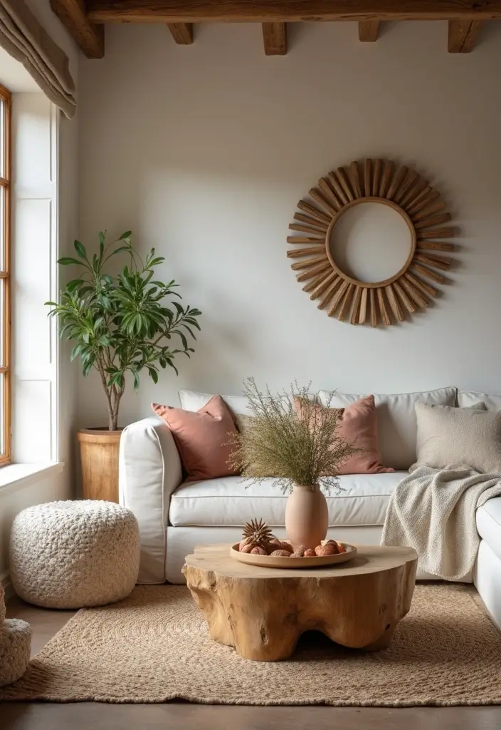 27 Girly Living Room Ideas Apartments That Look Cute and Modern - 18. Rustic Elements