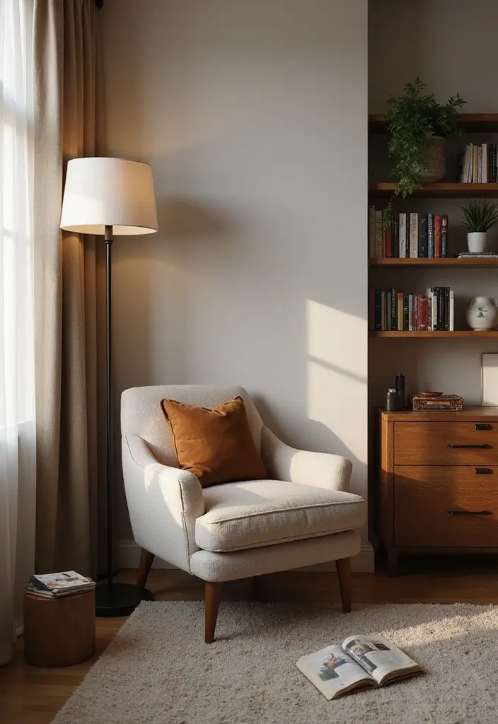 27 Girly Living Room Ideas Apartments That Look Cute and Modern - 25. A Cozy Reading Nook