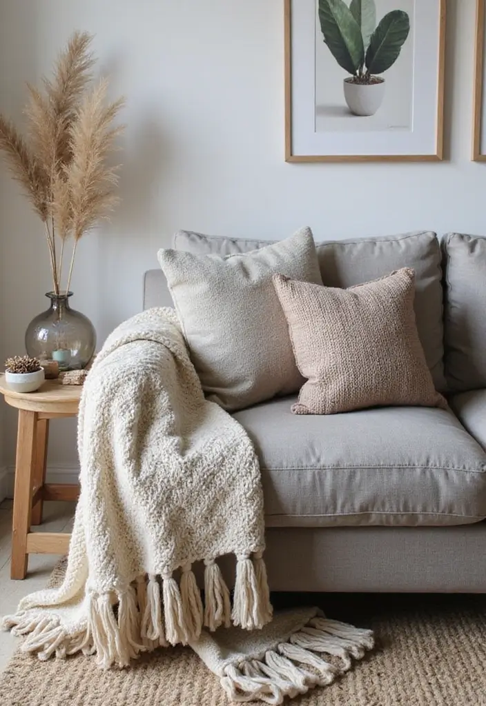 27 Gray and Wood Living Room Ideas That Feel Natural and Sleek - 4. Layered Textures with Gray and Wood