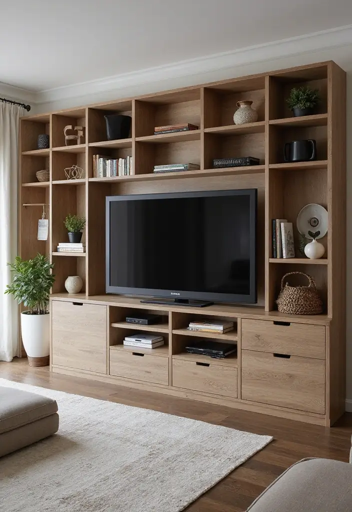 27 Large TV Stand Ideas for Living Room That Look Stylish and Functional - 11. Entertainment Center Wall Unit
