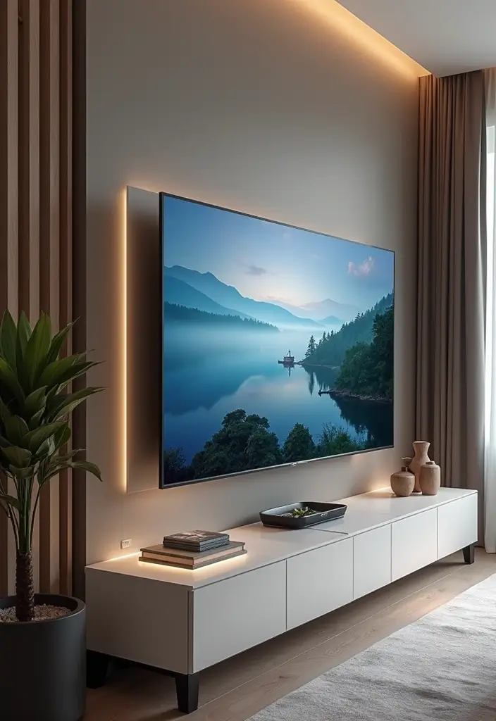 27 Large TV Stand Ideas for Living Room That Look Stylish and Functional - 26. Smart TV Stands with Integrated Tech