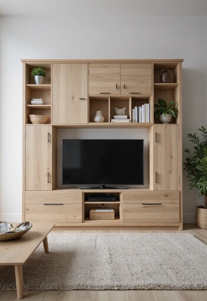 27 Large TV Stand Ideas for Living Room That Look Stylish and Functional - 6. Multi-Functional TV Unit