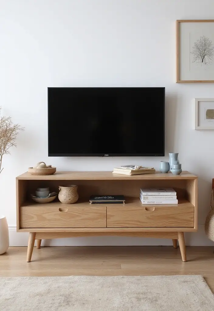 27 Living Room TV Cabinet Designs That Are Functional and Stylish - 1. Sleek Scandinavian Design
