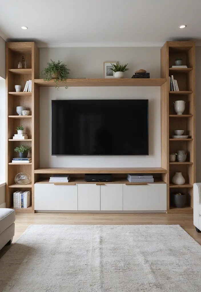 27 Living Room TV Cabinet Designs That Are Functional and Stylish - 10. Minimalist Built-Ins