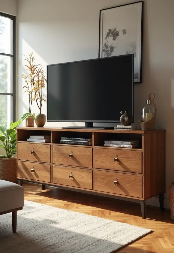 27 Living Room TV Cabinet Designs That Are Functional and Stylish - 11. Multi-Drawer Designs