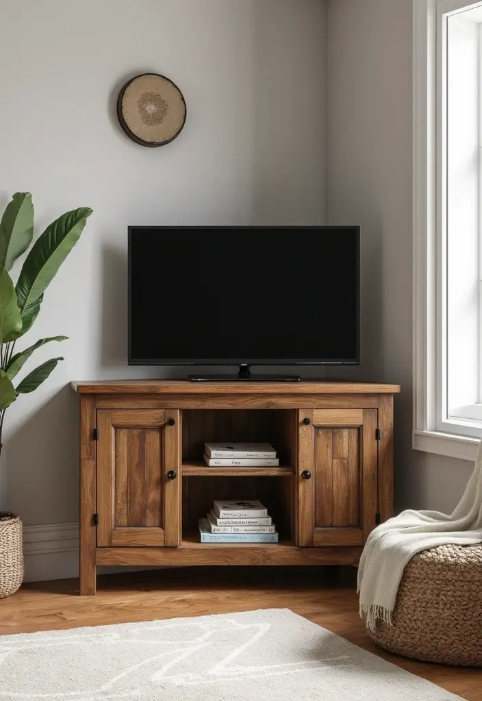 27 Living Room TV Cabinet Designs That Are Functional and Stylish - 12. Corner TV Stands
