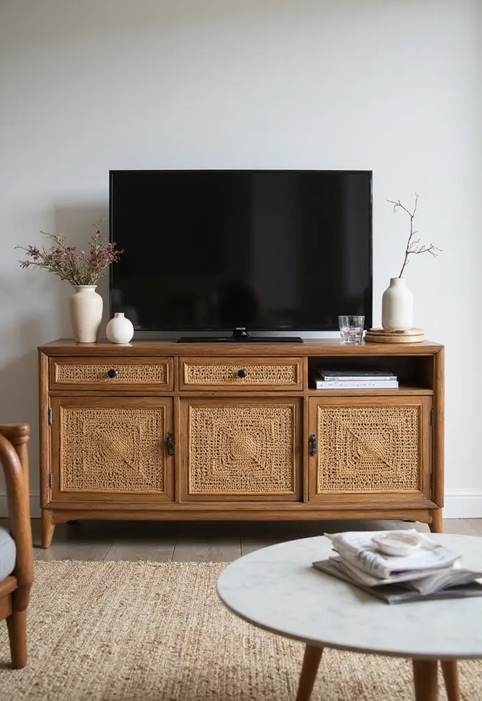 27 Living Room TV Cabinet Designs That Are Functional and Stylish - 15. Textured Finishes