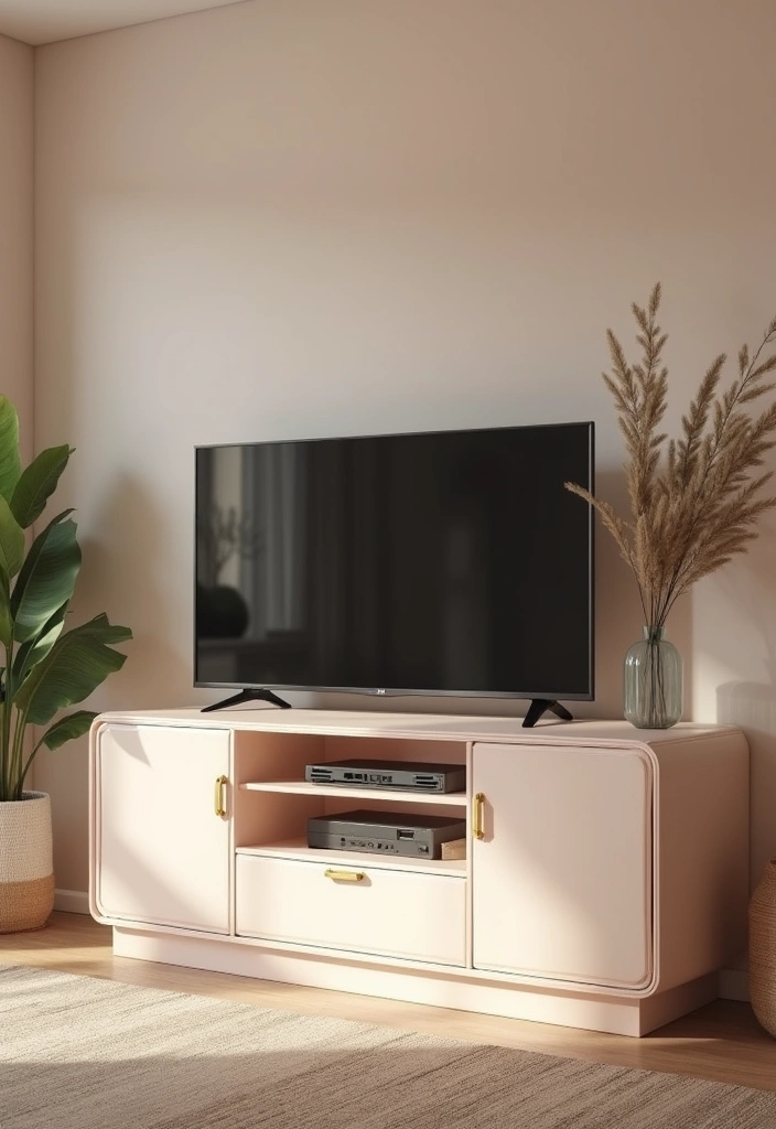 27 Living Room TV Cabinet Designs That Are Functional and Stylish - 22. Soft Curves