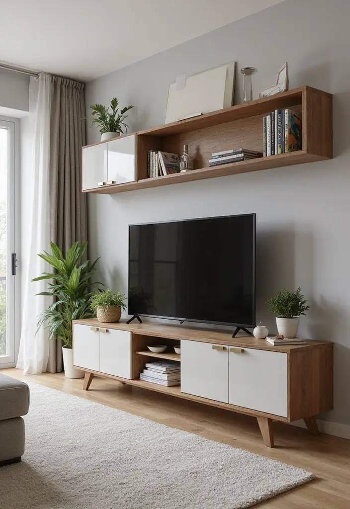 27 Living Room TV Cabinet Designs That Are Functional and Stylish - 23. Space-Saving Solutions